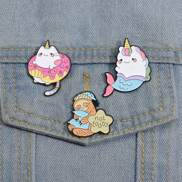 cute animals enamel pins custom fun mermaid cat sloth brooches lapel badges cartoon animal jewelry gift for kids friends, Blue
cute animals enamel pins custom fun mermaid cat sloth brooches lapel badges cartoon animal jewelry gift for kids friends, Blue