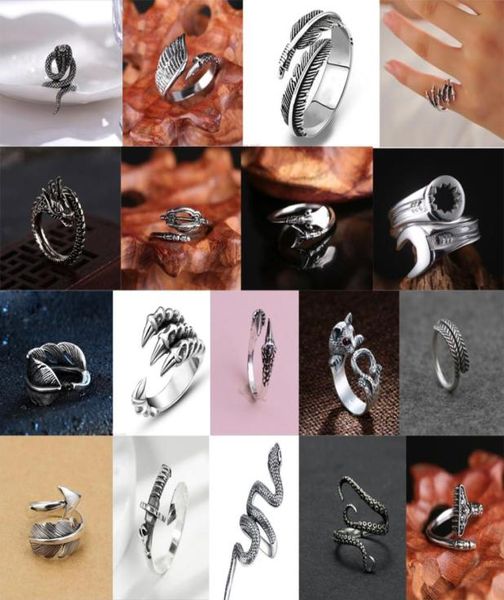 fashion retro men punk stainless steel jewelry snake feather biker band rings men hip hop dragon claw evil eye silver open cluster9820747, Red;brown
fashion retro men punk stainless steel jewelry snake feather biker band rings men hip hop dragon claw evil eye silver open cluster9820747, Red;brown