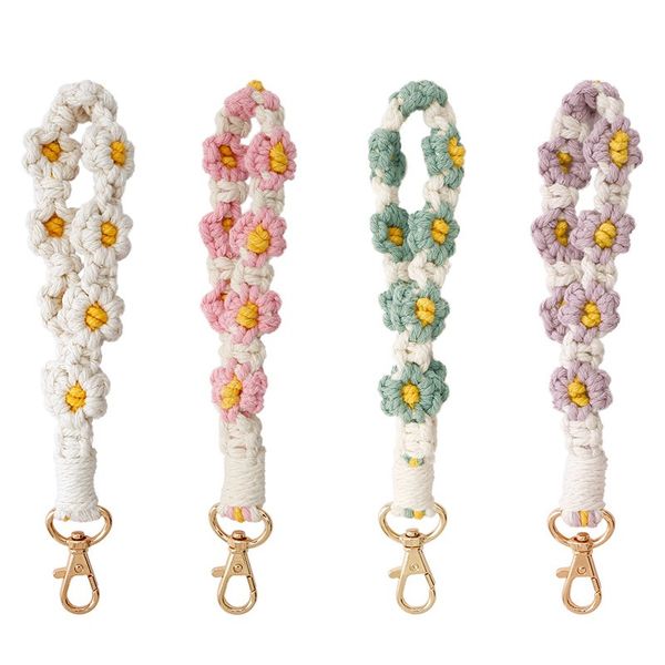 knitting daisy flower bracelets keychains handmade car pendant wristband keyrings for car keys floral pendant accessories, Silver
knitting daisy flower bracelets keychains handmade car pendant wristband keyrings for car keys floral pendant accessories, Silver