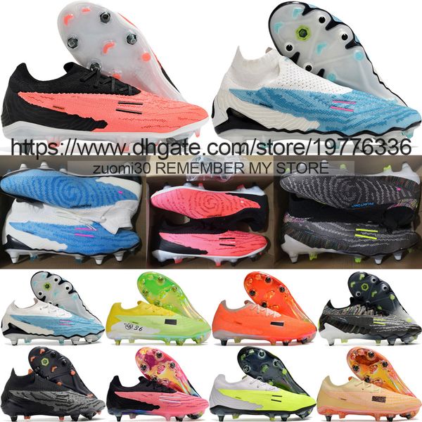 send with bag quality soccer boots phantoms gx elite sg metal spikes acc socks football shoes mens knit soft leather comfortable trainers so, Black
send with bag quality soccer boots phantoms gx elite sg metal spikes acc socks football shoes mens knit soft leather comfortable trainers so, Black