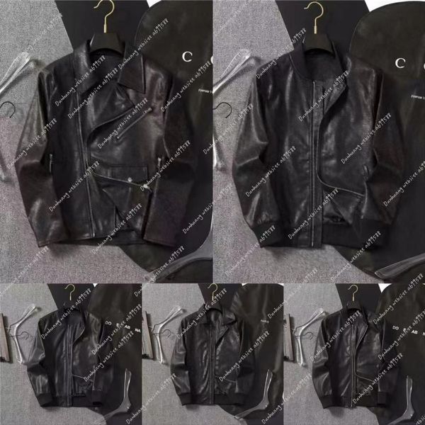 new men's leather jacket designer bomber retro fashion casual leather street costume, Black
new men's leather jacket designer bomber retro fashion casual leather street costume, Black