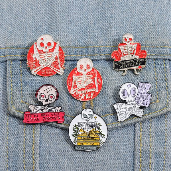round skull series clothes pins european women funny bone metal badge heart letters painting enamel brooches for backpack hat cloths jacket, Gray
round skull series clothes pins european women funny bone metal badge heart letters painting enamel brooches for backpack hat cloths jacket, Gray