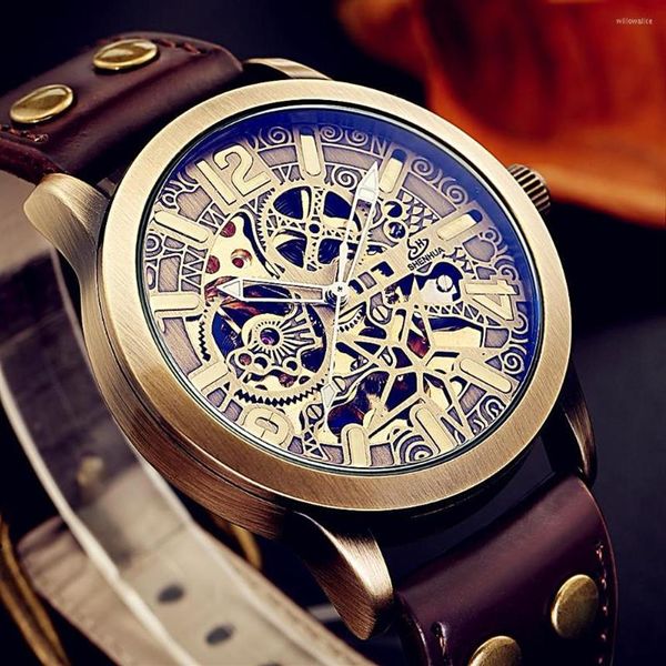 wristwatches shenhua style hollow out men's retro bronze steampunk automatic skeleton leather sport mechanical wrist watch224z, Slivery;brown
wristwatches shenhua style hollow out men's retro bronze steampunk automatic skeleton leather sport mechanical wrist watch224z, Slivery;brown