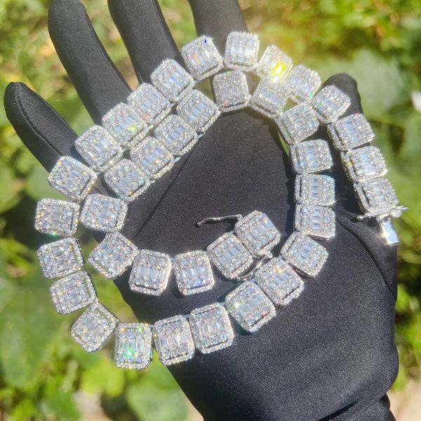 13mm Width Silver 925 Bling Baguette Diamond Necklace Pass Tester Vvs Moissanite Hip Hop Iced Out Fine Jewelry Tennis Chain
13mm Width Silver 925 Bling Baguette Diamond Necklace Pass Tester Vvs Moissanite Hip Hop Iced Out Fine Jewelry Tennis Chain