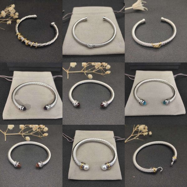 Dy Bracelets Silver Twisted Cuff Bangle Men Charm Bracelet Designer Hook 5MM Wire Fashion Cable Mens Jewelry Accessories Exquisite Simple For Women Christmas Gift
Dy Bracelets Silver Twisted Cuff Bangle Men Charm Bracelet Designer Hook 5MM Wire Fashion Cable Mens Jewelry Accessories Exquisite Simple For Women Christmas Gift