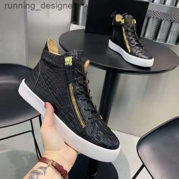 Image of Male Platform Fashion Comfortable Double Zippers Sneakers Casual Outdoor Martin Boots Mens Brand High Top Snakeskin Sneakers Siz gzs giuseppes zanotties W23K