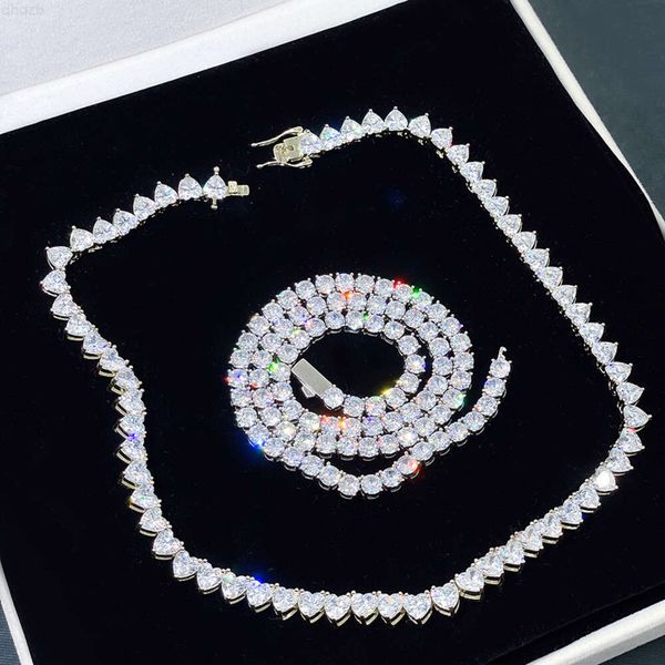 Hip Hop Jewelry 6mm Iced Out Moissanite Diamond Heart Tennis Chain Bling Generous Women Necklace Silver Chain for Men
Hip Hop Jewelry 6mm Iced Out Moissanite Diamond Heart Tennis Chain Bling Generous Women Necklace Silver Chain for Men