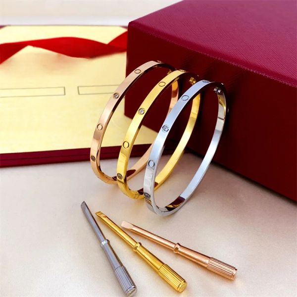designer 4mm bracelet for women men cuff gold Bangle Women Men Titanium Steel Bracelets Gold Silver Rose Fashion Bracelet Luxury Jewelry size 16 17 18 19cm bracelet
designer 4mm bracelet for women men cuff gold Bangle Women Men Titanium Steel Bracelets Gold Silver Rose Fashion Bracelet Luxury Jewelry size 16 17 18 19cm bracelet