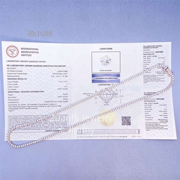 10K White Gold Yellow Gold 2Mm--2.5Mm Wide Lab Grown Diamond Bling Jewelry Diamond Tennis Necklace Chain
10K White Gold Yellow Gold 2Mm--2.5Mm Wide Lab Grown Diamond Bling Jewelry Diamond Tennis Necklace Chain