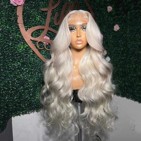 Peruvian Hair Platinum Blonde Colored Lace Front Wig Body Wave #60 White Wig Pre Plucked 13x4 HD Transparent Lace Frontal Wigs Synthetic for Women R
Peruvian Hair Platinum Blonde Colored Lace Front Wig Body Wave #60 White Wig Pre Plucked 13x4 HD Transparent Lace Frontal Wigs Synthetic for Women R