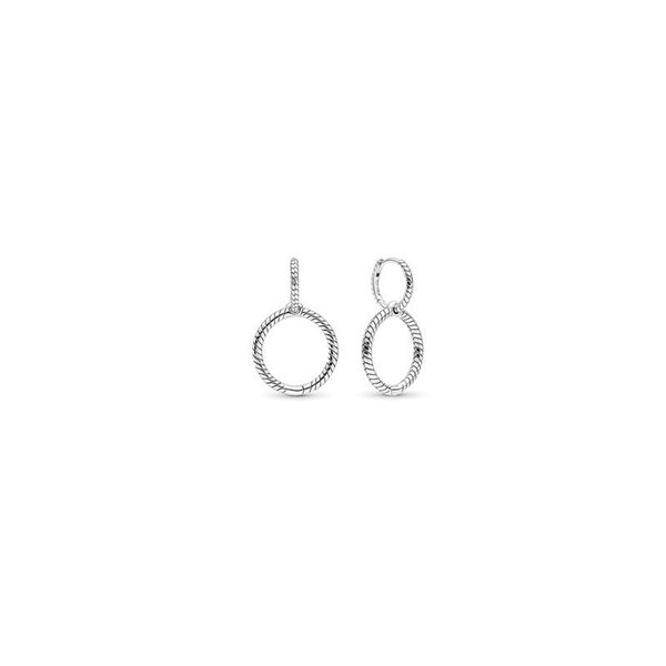 

Authentic Pando Ra Dazzling Moments Charm Double Hoop Earrings S925 Sterling Silve Fine Women Earring Compatible European Style Jewelry 299562C00 Earring