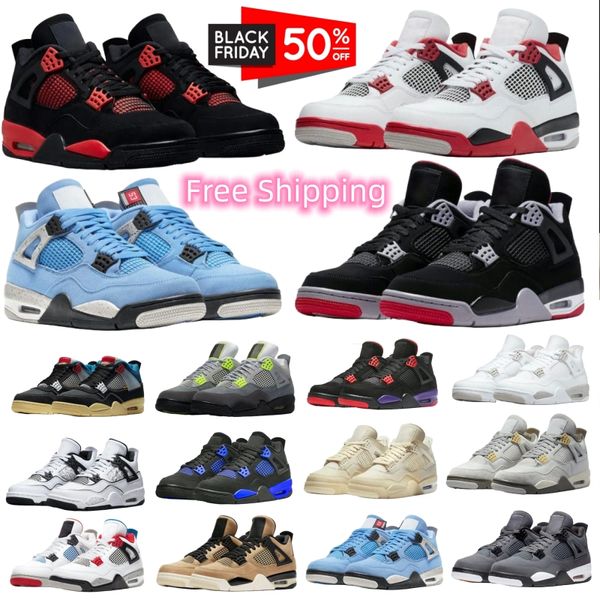 Image of Jumpman 4 Basketball Shoes for Men Women Designer shoes 4s Black Cat Sail Red Thunder White Oreo Cactus Jack University Blue Infrared Cool Grey Bred sports sneakers