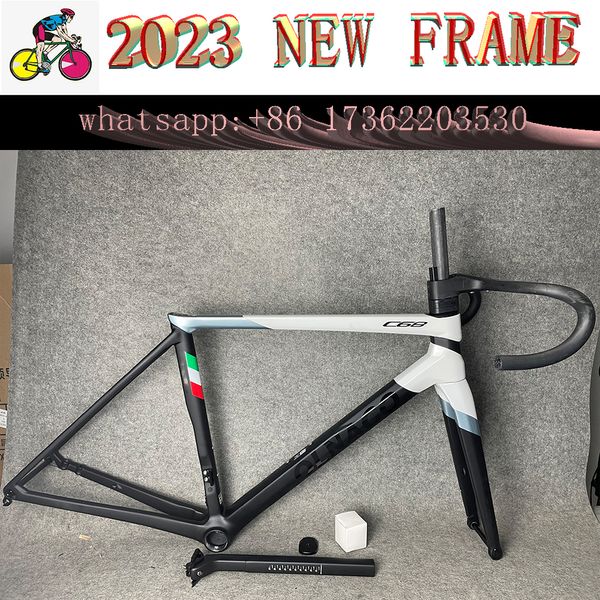 Image of 2023 C68 carbon Road frame Disc Brake C68 Bike Frame T47 Full Carbon Road Bike Frame Racing Frame Handlebar