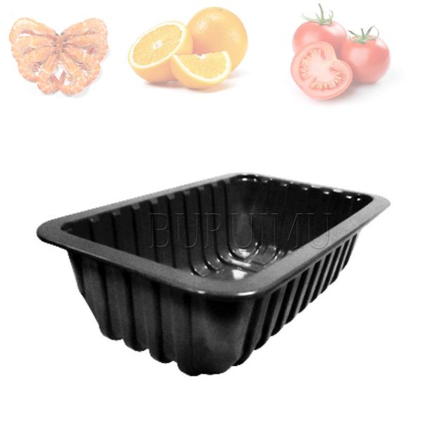 Image of Disposable Plastic Food Containers Fruit Salad Bento Box Prep Storage Lunch Boxes Microwavable Meal Restaurant Supplies