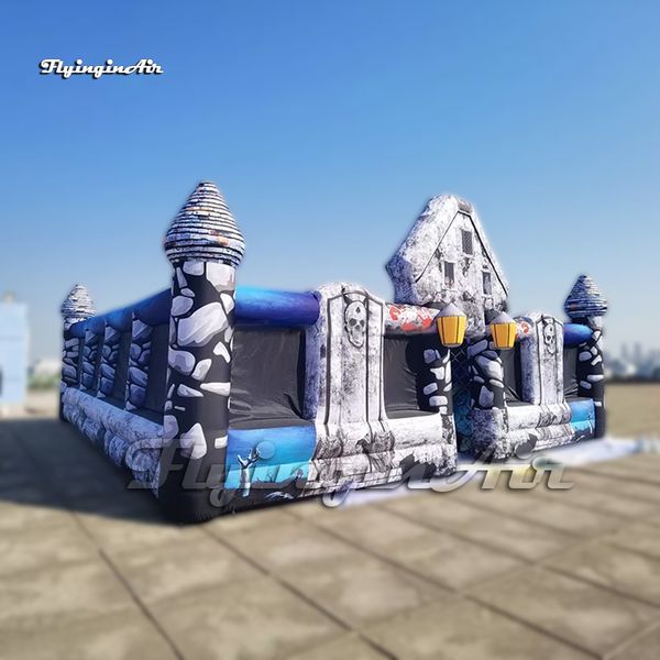 Image of Funny Halloween Playground Large Inflatable Haunted House Scary Playhouse Ghost Castle Maze For Party Event