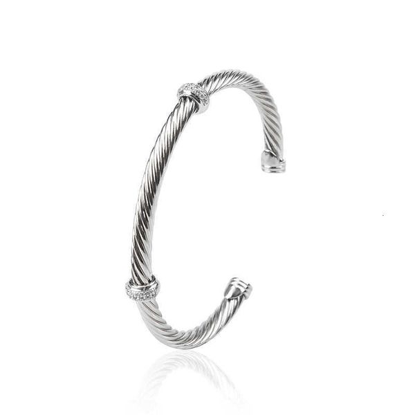 

Designer DY Bracelet Luxury Top 5MM bracelet with Popular Twisted Thread and Imitation Diamond Opening Bracelet Accessories jewelry Romantic Valentine's Day gift