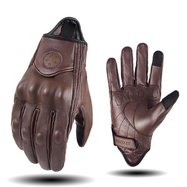 Image of Suomy Leather Motorcycle Gloves Summer Men Motocross Gloves Retro Motorcyclist MTB BMX Cycling Biker Gloves Original CX2205182768