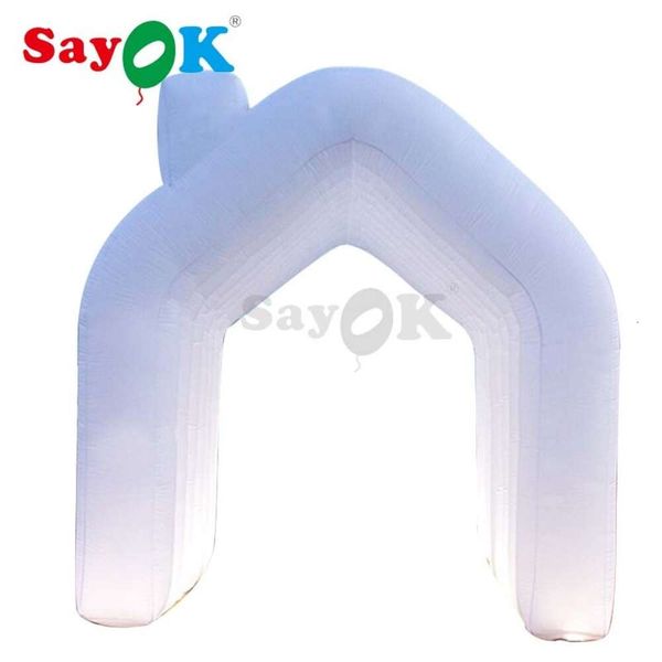 Image of -Tunnel LED Inflatable Tent White House Tent with Air Fan Wedding Party Advertising Show Events 4x3m