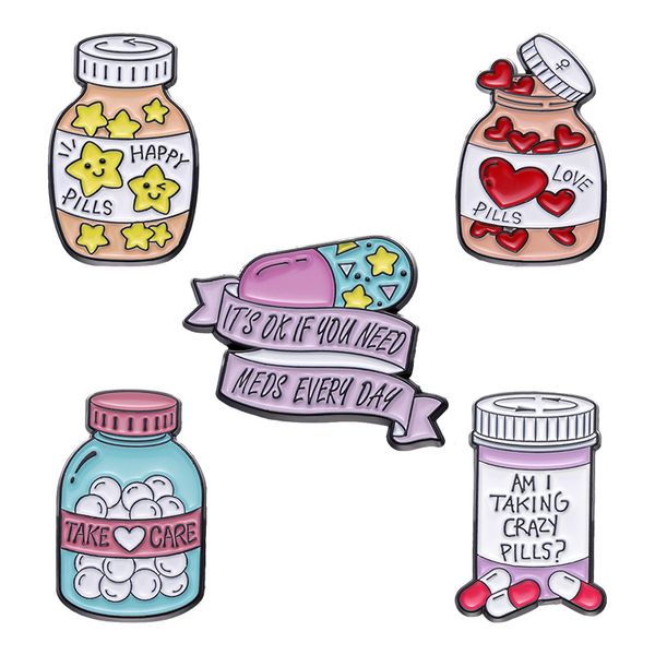 Cartoon Medicine Bottle Style Brooch Pill Star Heart Letters Badge For Women Backpack Hat Clothes Lapel Pins Alloy Enamel Jewelry Accessories
Cartoon Medicine Bottle Style Brooch Pill Star Heart Letters Badge For Women Backpack Hat Clothes Lapel Pins Alloy Enamel Jewelry Accessories