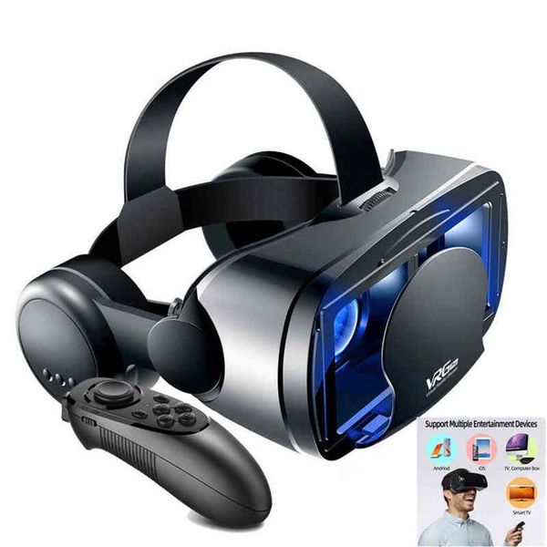 Image of VRGPRO 3D Helmet Virtual Reality VR Glasses Blue lens Smartphones 3D Glasses Support VR Headset For Mobile Phone for Youtube H2204233s