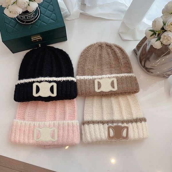 

Women's Knitted Hat Designer Winter Beanie Cap Warm Wool Hats for Woman Fashion Cap 4 Colors, C1