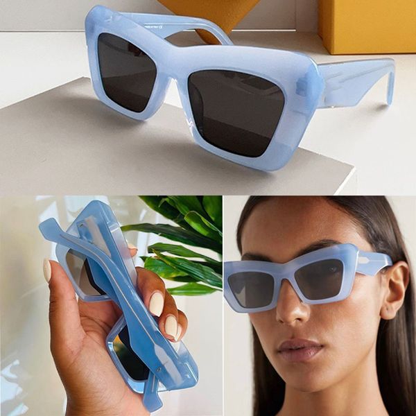 

Designer sunglasses for outdoor travel acetate irregular personalized frame with metal symbol LW40036INS on the legs making the same model look smaller