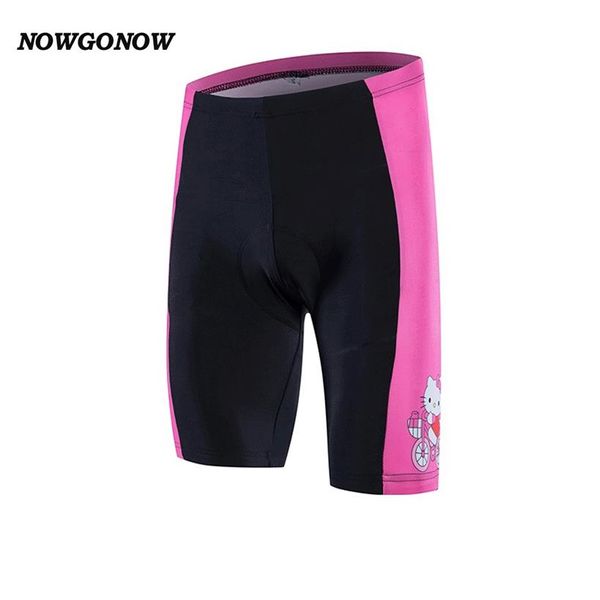 Image of Women 2017 cycling shorts girl black pink outdoor summer bike clothing lovely pro team riding wear NOWGONOW gel pad Lycra shorts296C