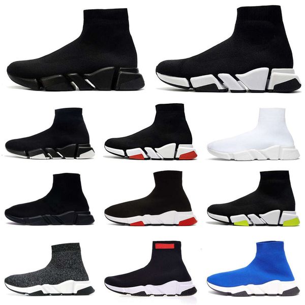 Image of Designers Speeds 2.0 V2 Casual Shoes Platform Sneaker Men Women Tripler S Paris Socks Boots Brand Black White Blue Light Ruby Graffiti Luxury High Trainers Sneakers