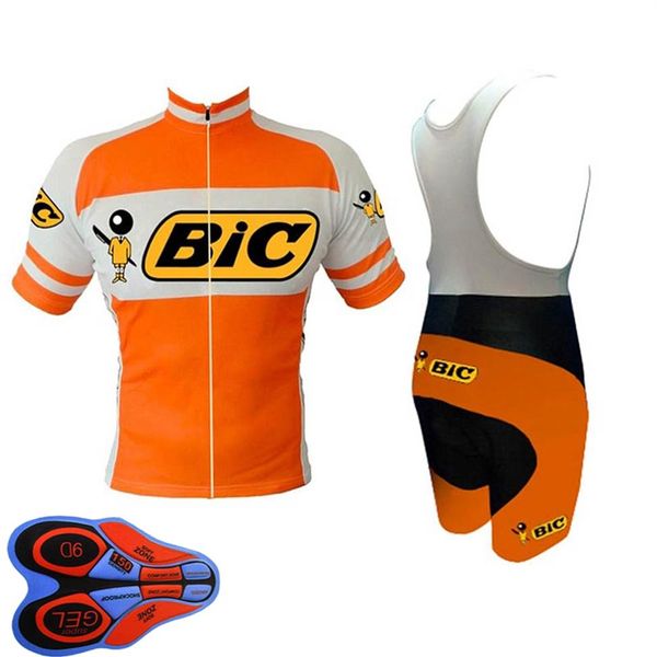 Image of BIC Team Bike Cycling Short sleeve Jersey bib Shorts Set 2021 Summer Quick Dry Mens MTB Bicycle Uniform Road Racing Kits Outdoor S268R