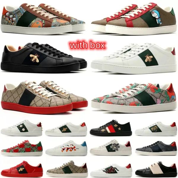 Image of Designer Womens Mens Shoes Bee Ace Sneakers Low Casual Shoe With Box Sports Trainers Tiger Embroidered Black White Green Stripes jogging Woman wonderful zapato 36-46