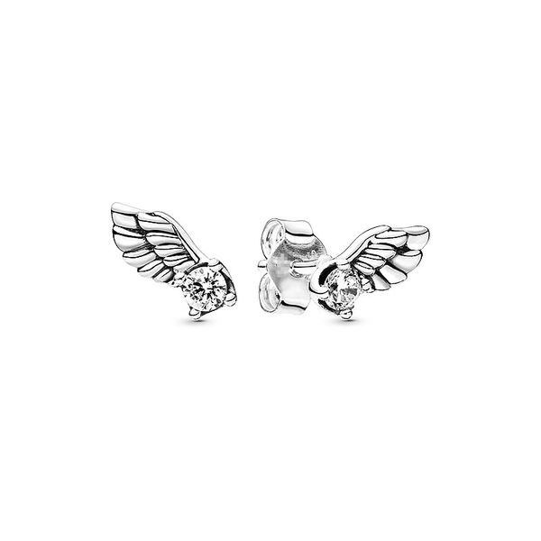 

Authentic Sparkling Angel Wing Stud Earrings S925 Sterling Silve Fine Jewelry Fits European Style Studs Ale Earrings 298501C01