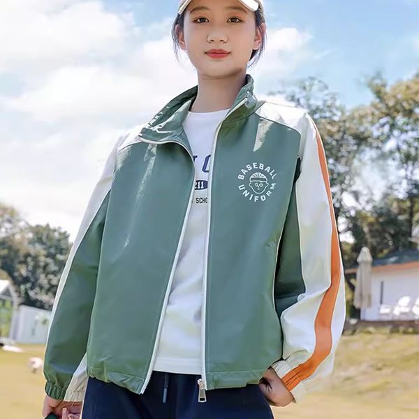 

students' autumn coat 2023 new girls' fashion hooded jumpsuit, college style, high school students' westernization, Green