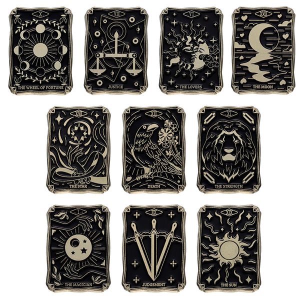 Tarot Card Shape Metal Pins Jewelry For Women Backpack Hat Cowboy Button Badge Geometric Sun Star Lion Bird Moon Brooches Accessories
Tarot Card Shape Metal Pins Jewelry For Women Backpack Hat Cowboy Button Badge Geometric Sun Star Lion Bird Moon Brooches Accessories
