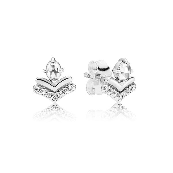 

Authentic Classic Wish Stud Earrings S925 Sterling Silve Fine Jewelry Fits European Style Studs Designer Earrings 297787CZ