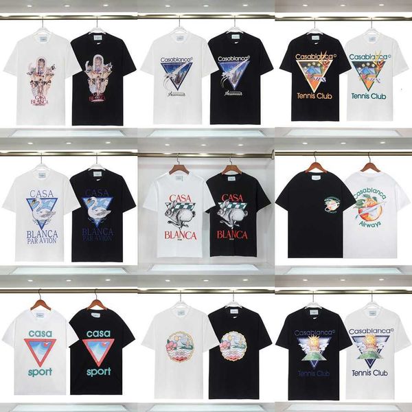 Designer Casablanca Men's fashion Tshirt Fashion Brand 23ss New Cotton Short Sleeve T-shirt for Men and Women Half Summer Cool men's, White4
Designer Casablanca Men's fashion Tshirt Fashion Brand 23ss New Cotton Short Sleeve T-shirt for Men and Women Half Summer Cool men's, White4