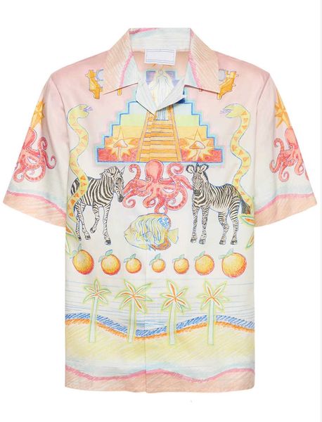 Designer men' Casablanca casual shirt Fanglue casablanca tennis cl 23 Zebra Rainbow Hawaiian Men' and Women' Casual Shirt High quality cool men' clothing, White4
Designer men' Casablanca casual shirt Fanglue casablanca tennis cl 23 Zebra Rainbow Hawaiian Men' and Women' Casual Shirt High quality cool men' clothing, White4