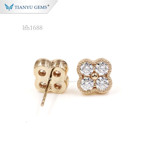 Tianyu Gems Custom Fashion 14K Yellow Gold White Moissanite Diamond Women Earring
Tianyu Gems Custom Fashion 14K Yellow Gold White Moissanite Diamond Women Earring