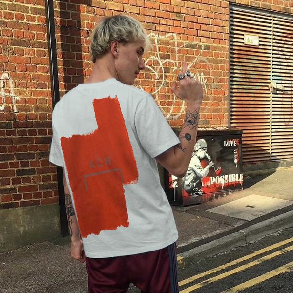 Designer ACW Men' Fashion Tshirt One Side Cold Wall Brushing Paint Graffiti Painting Industrial Style Printing Trend Loose High Street FOG Short Sleeve T-shirt ACW3, White
Designer ACW Men' Fashion Tshirt One Side Cold Wall Brushing Paint Graffiti Painting Industrial Style Printing Trend Loose High Street FOG Short Sleeve T-shirt ACW3, White