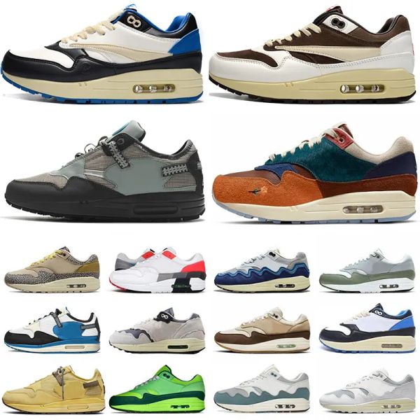 Image of Top Quality Women Men Running Shoes Maxs Patta 1 Wheat Baroque Brown Saturn Gold 87 Kasina Won Ang Grey Oregon Waves Trainers Blueprint Sneakers Sports Size 36-45