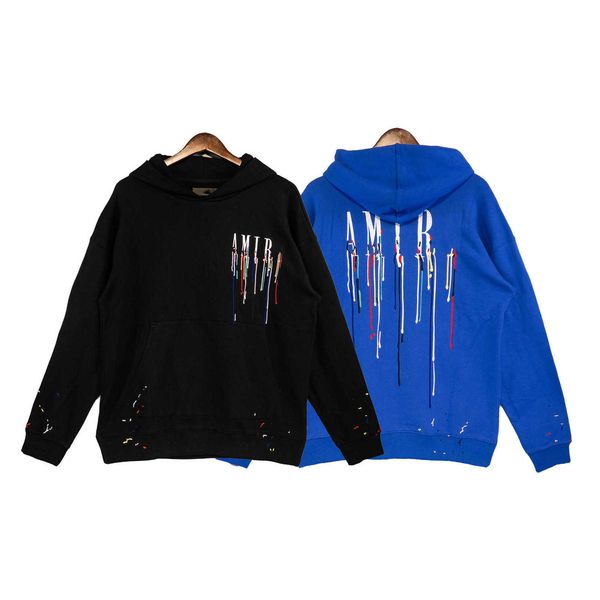 Designer Ami Men' hoodie Spring and autumn bone stick AM splash ink embroidery Hoodie street fashion casual large loose long sleeve men' wear, Black
Designer Ami Men' hoodie Spring and autumn bone stick AM splash ink embroidery Hoodie street fashion casual large loose long sleeve men' wear, Black
