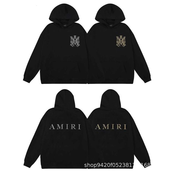 

Designer Amis Men' hoodie 2023 Autumn/Winter New AMR Hot Diamond Letter Hooded Sweater Unisex Batch High quality cool handsome men fashion hoodie, Black and white
