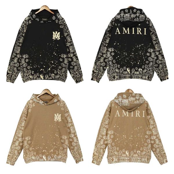 

Designer Amis Men's hoodie Autumn cashew printing fried street casual loose stars hooded men's and women's same sweater coat High quality Cool men fashion hoodie, Shallow cafe