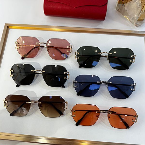 Classic high-quality 1:1 sunglasses for travel gatherings elliptical frameless frames metal legs CT0396 elegant and luxurious for women and men
Classic high-quality 1:1 sunglasses for travel gatherings elliptical frameless frames metal legs CT0396 elegant and luxurious for women and men