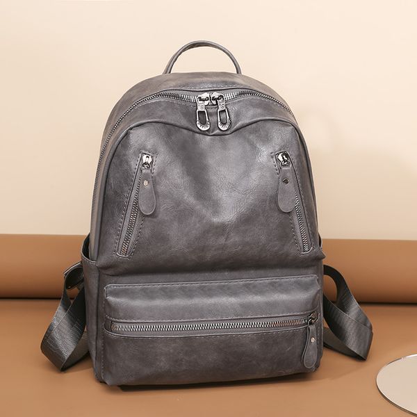 Factory sales women shoulder bag 5 colors simple retro motorcycle backpacks college style solid color leather student backpack double zipper fashion handbag 753, Brown
Factory sales women shoulder bag 5 colors simple retro motorcycle backpacks college style solid color leather student backpack double zipper fashion handbag 753, Brown