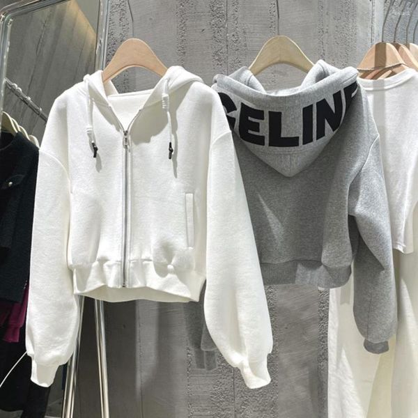 Women's Hoodies Elastic Cuff Jacket Women Loose Short Hoodie Letter Print Thick Zip Up Drawstring Hooded Cardigan, Grey
Women's Hoodies Elastic Cuff Jacket Women Loose Short Hoodie Letter Print Thick Zip Up Drawstring Hooded Cardigan, Grey