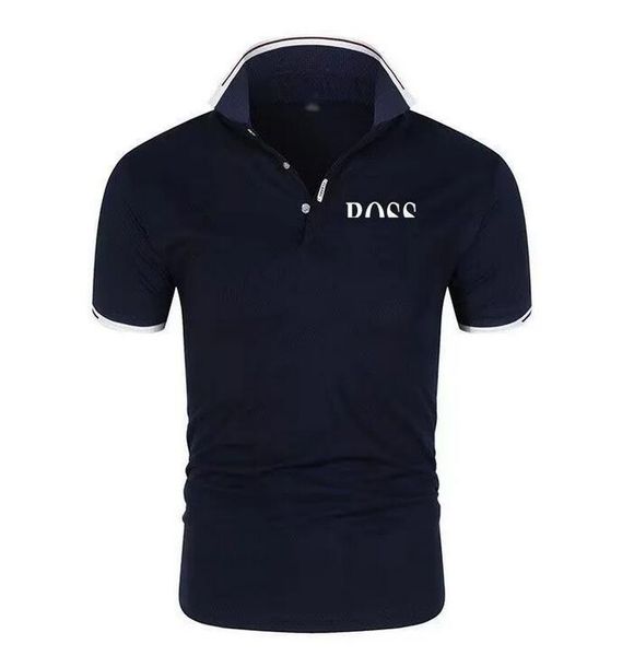 Image of Designer Mens Polo Shirt Luxury HUGO LOGO Letter Casual Short Sleeve boss Men Fashion Loose Lapel Half Sleeve Boss Mens polo ralph laurens men