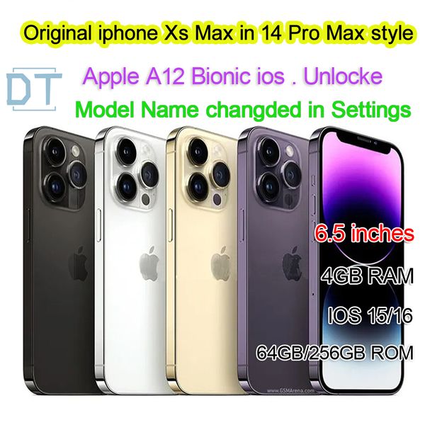 

Apple Original Xsmax in Iphone 13 Max 14 Pro Max Style Phone Unlocked with 13promax Box&camera Appearance 4G RAM 64GB 256GB ROM Smartphone,a+ Condition