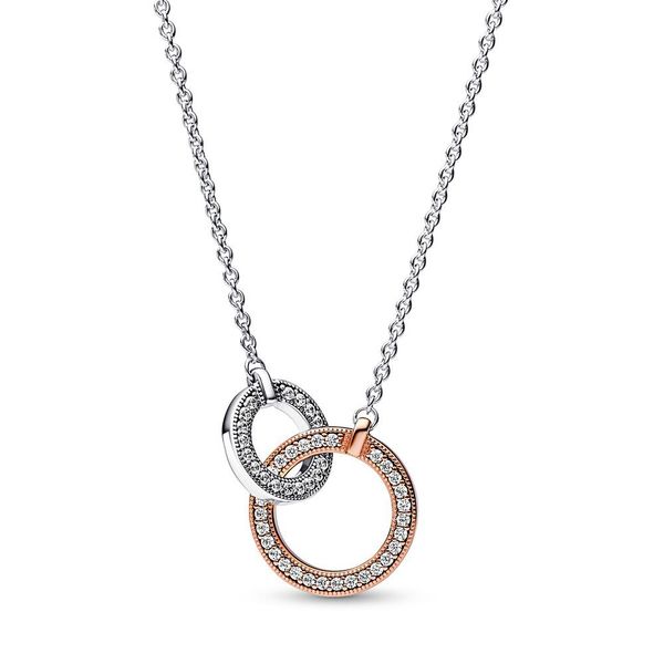 Signature Two tone Intertwined Circles Necklace Authentic 925 Sterling Silver With Clear Cubic Zirconia DIY Fine Jewelry Necklace 382778C01-45
Signature Two tone Intertwined Circles Necklace Authentic 925 Sterling Silver With Clear Cubic Zirconia DIY Fine Jewelry Necklace 382778C01-45