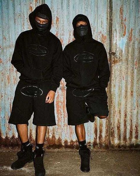 

Ma Siwei's Same Style American Street Hip Hop Devil Island Printed Knitted Shorts Men's Fashion Brand Loose High, Black6