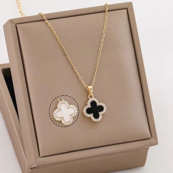 

Van clover necklace Designer Jewelry 18K Plated gold Necklaces girls Gift vanly cleefly Hot designer Necklaces women Elegant Highly Quality two-sided Choker gift